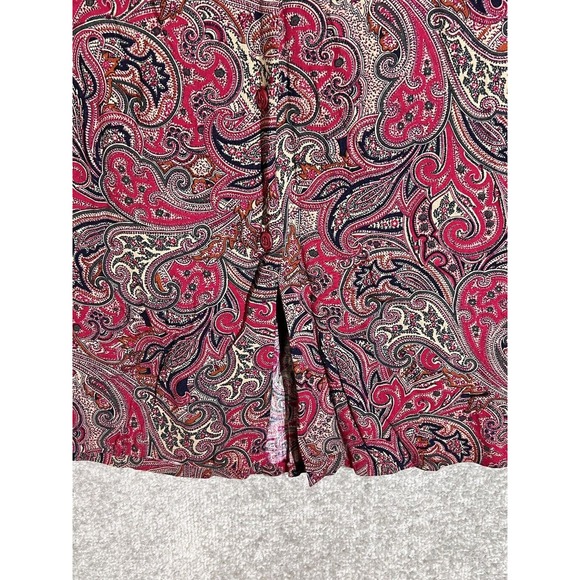 Vintage American Collection Red‎ Paisley Button Front Maxi Skirt Womens Size 14 - Picture 5 of 7